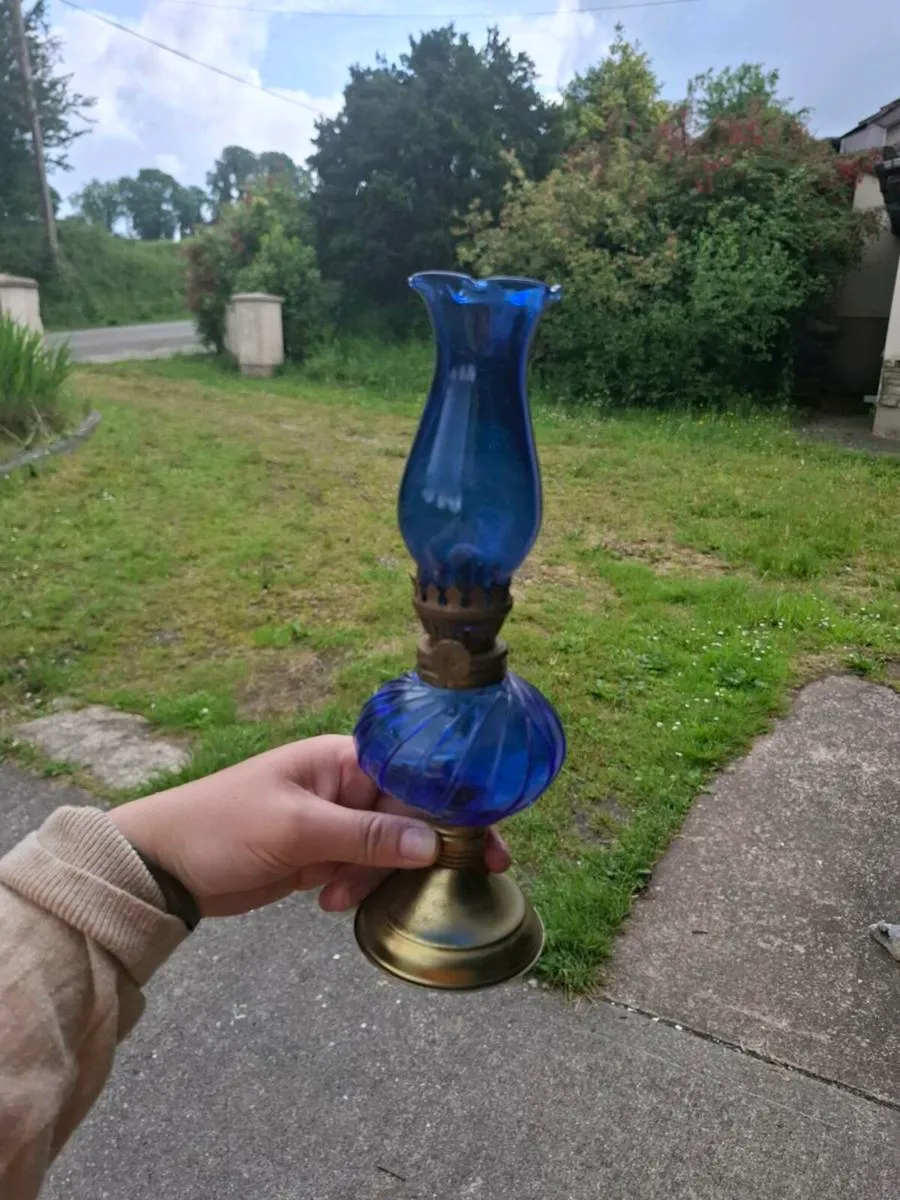 By post only blue small oil lamp - Image 2