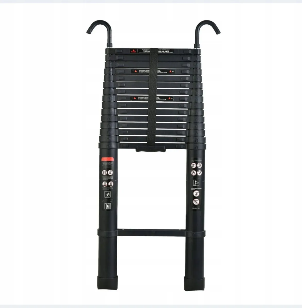6.2 m Telescopic Ladder Portable with Hooks Non-Sl - Image 3