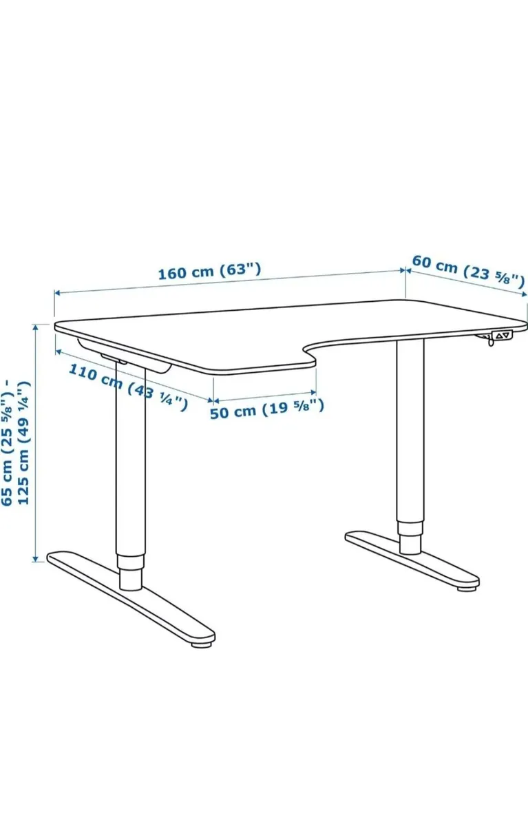 Ikea Bekant Corner Adjustable Desk 160x110cm - Image 2