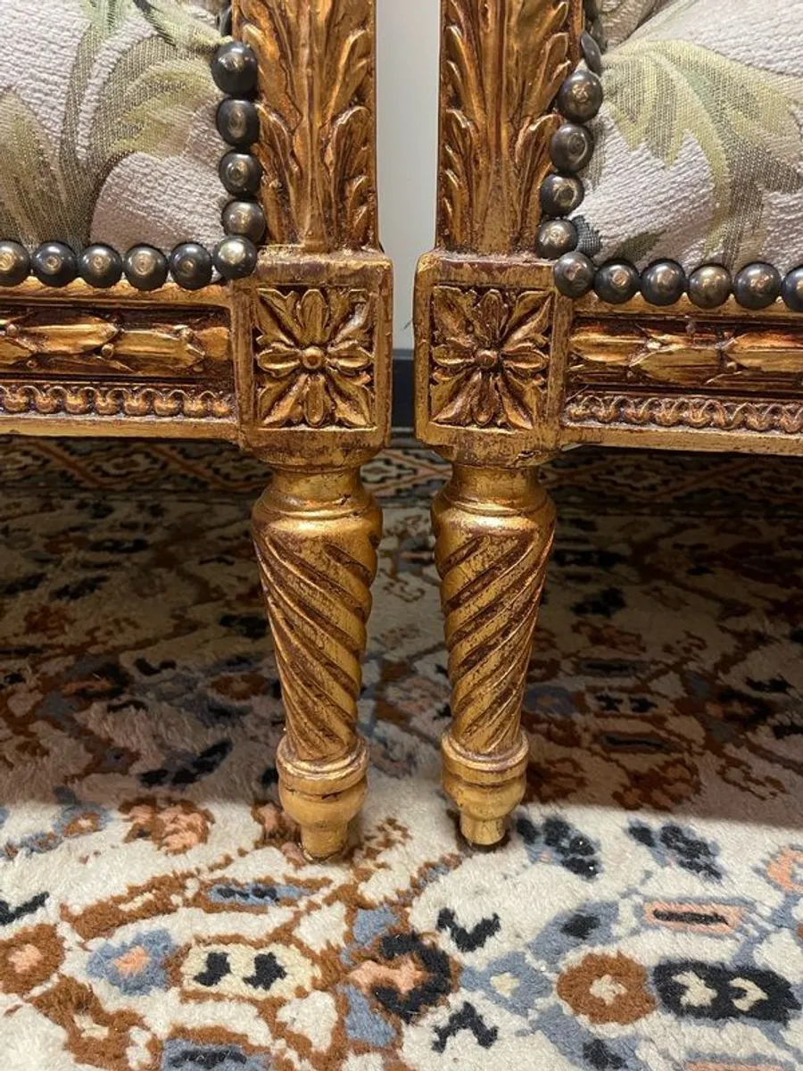Fabulous Pair of Vintage French Wingback Chairs - Image 3