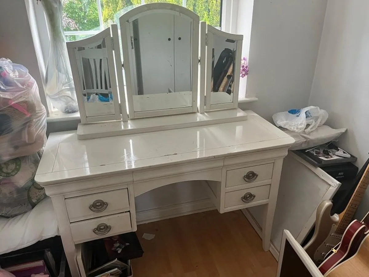 Vanity Table and Mirror - Image 1