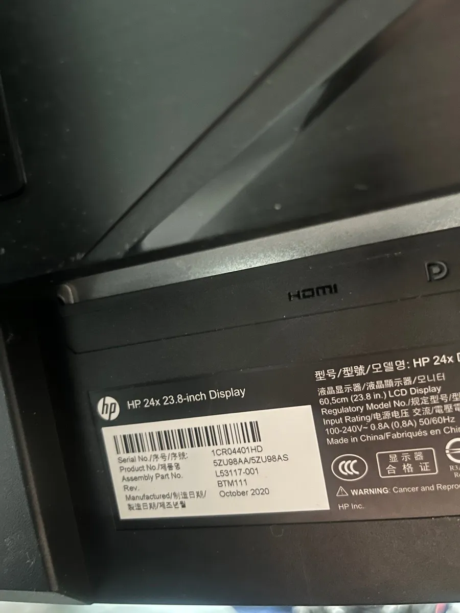 24” HP 144HZ Monitor - Image 4