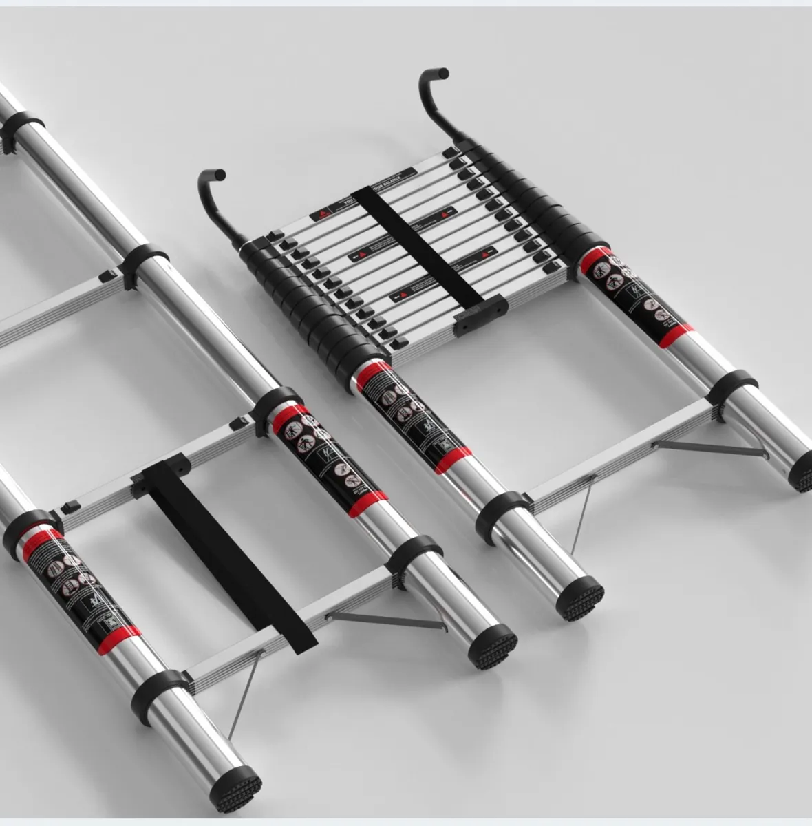 5m Aluminum Telescopic Extension Ladder Non-Slip - Image 4