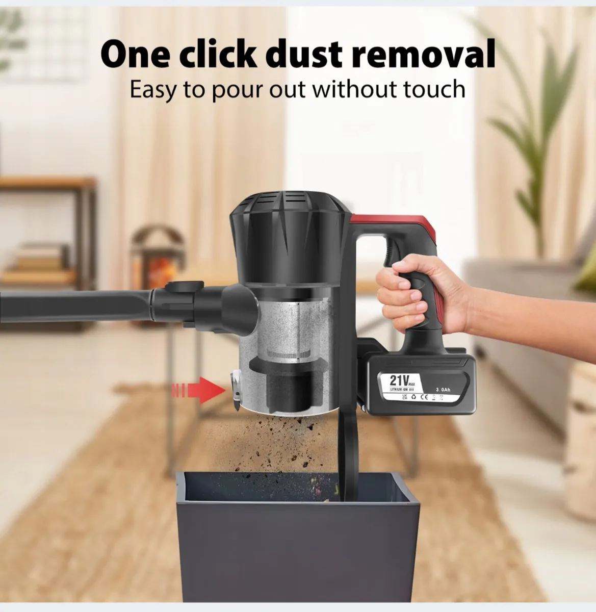 Cordless Stick Vacuum Cleaner 140W 15KPA Hardwood - Image 4