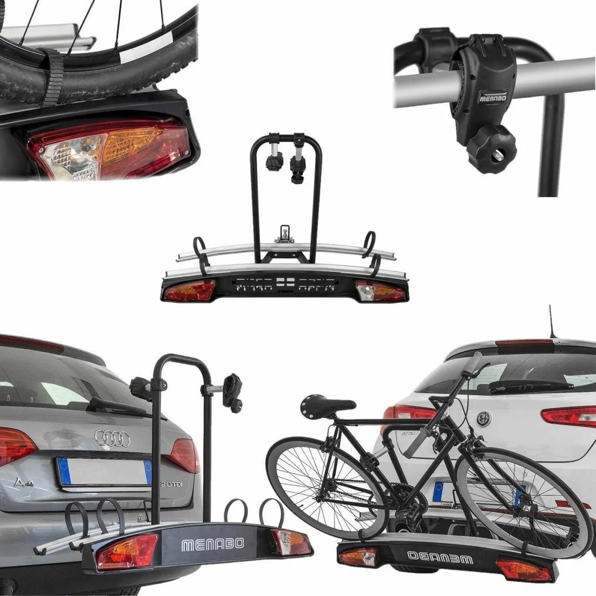 Universal Menabo Towbar Bike Rack Merak Tilting - Image 2