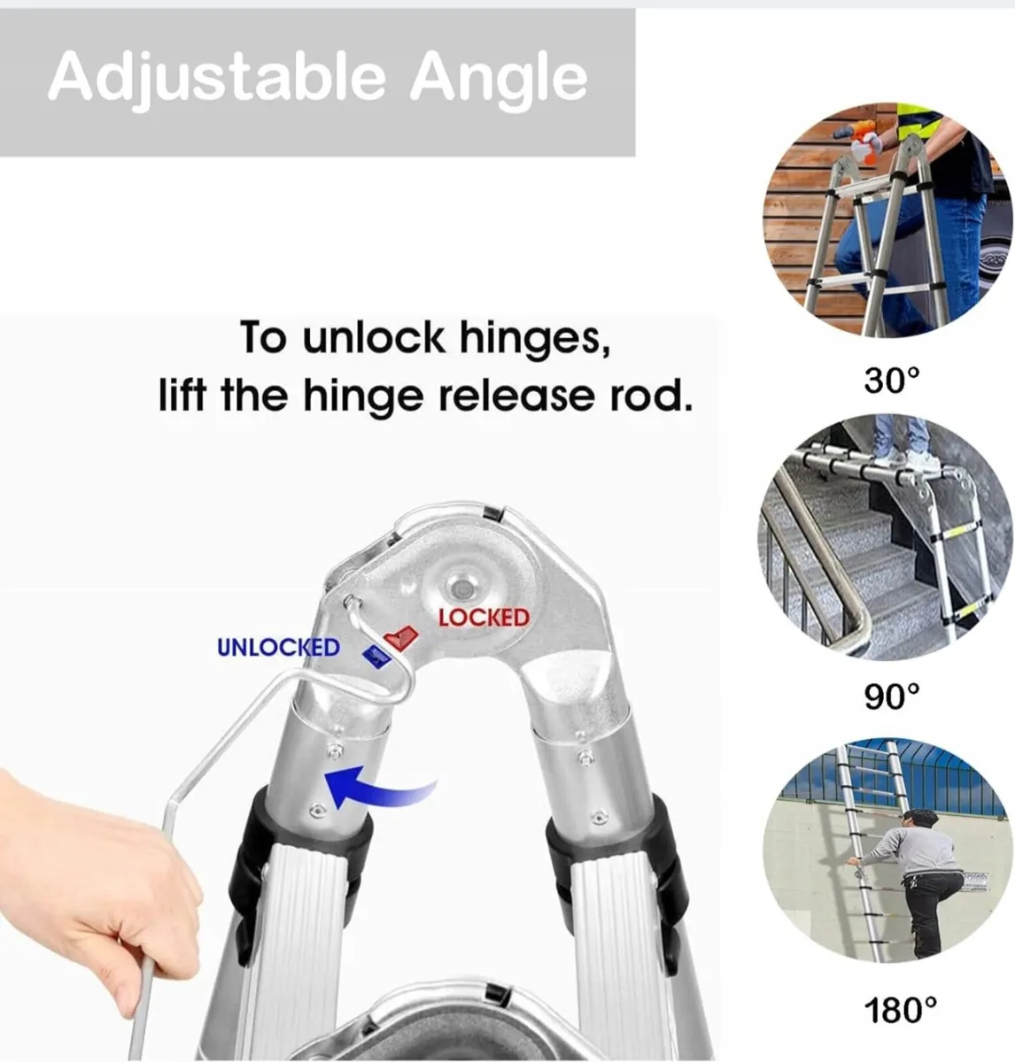 Telescopic Ladder 2.5+2.5M Multi-Purpose 5M Extend - Image 3