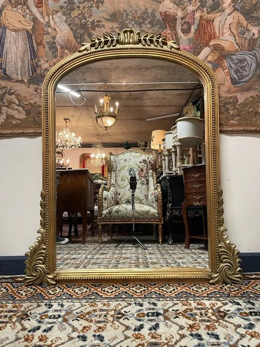 Lovely Gilt-wood Arch Top Overmantle Mirror - Image 1