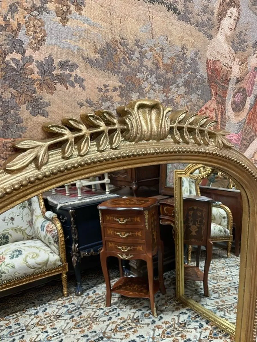 Lovely Gilt-wood Arch Top Overmantle Mirror - Image 2