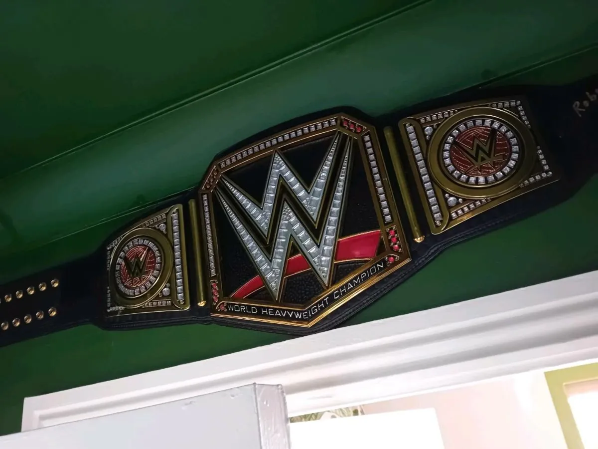 WWE Autographed Kurt angle world title - Image 1