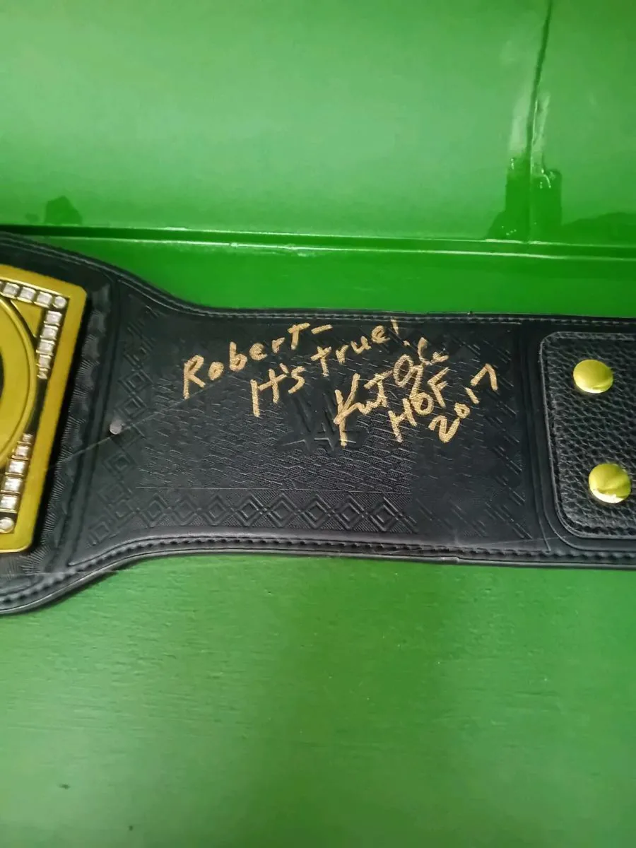 WWE Autographed Kurt angle world title - Image 2