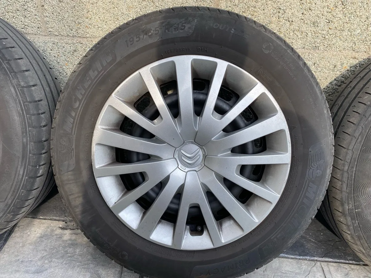 4 x Tyres  with rims and Citroen Hubcaps . - Image 1