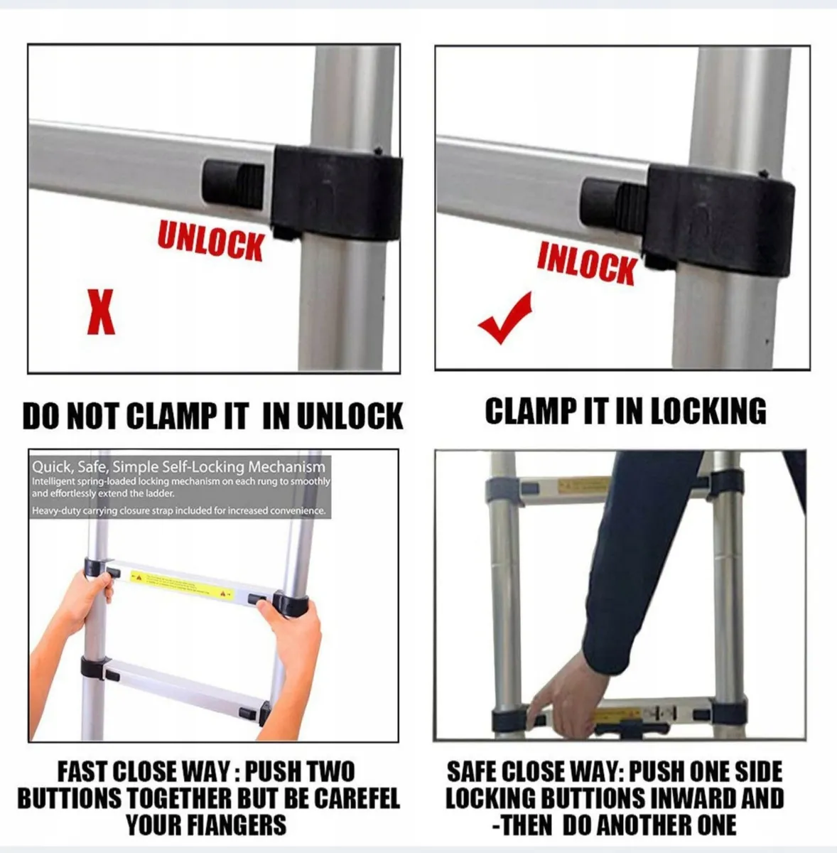 3.8M foldable telescopic ladder - Image 3