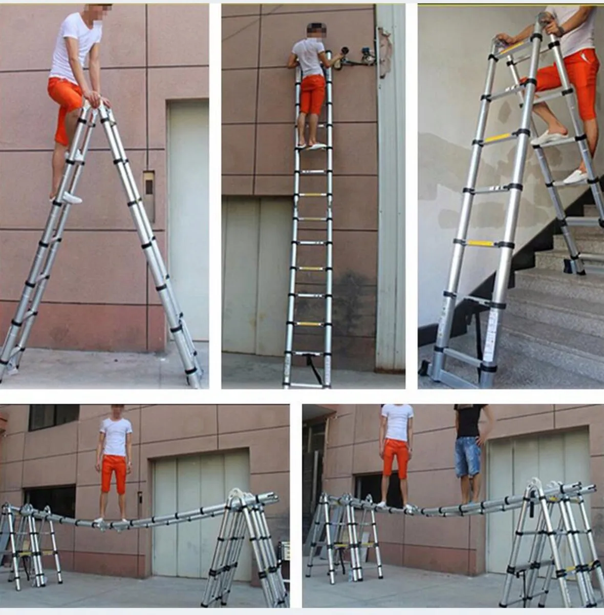 3.8M foldable telescopic ladder - Image 4