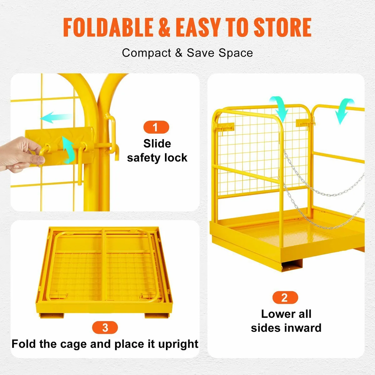 Forklift Safety Cage Work Platform 36X36in 1200lbs - Image 3