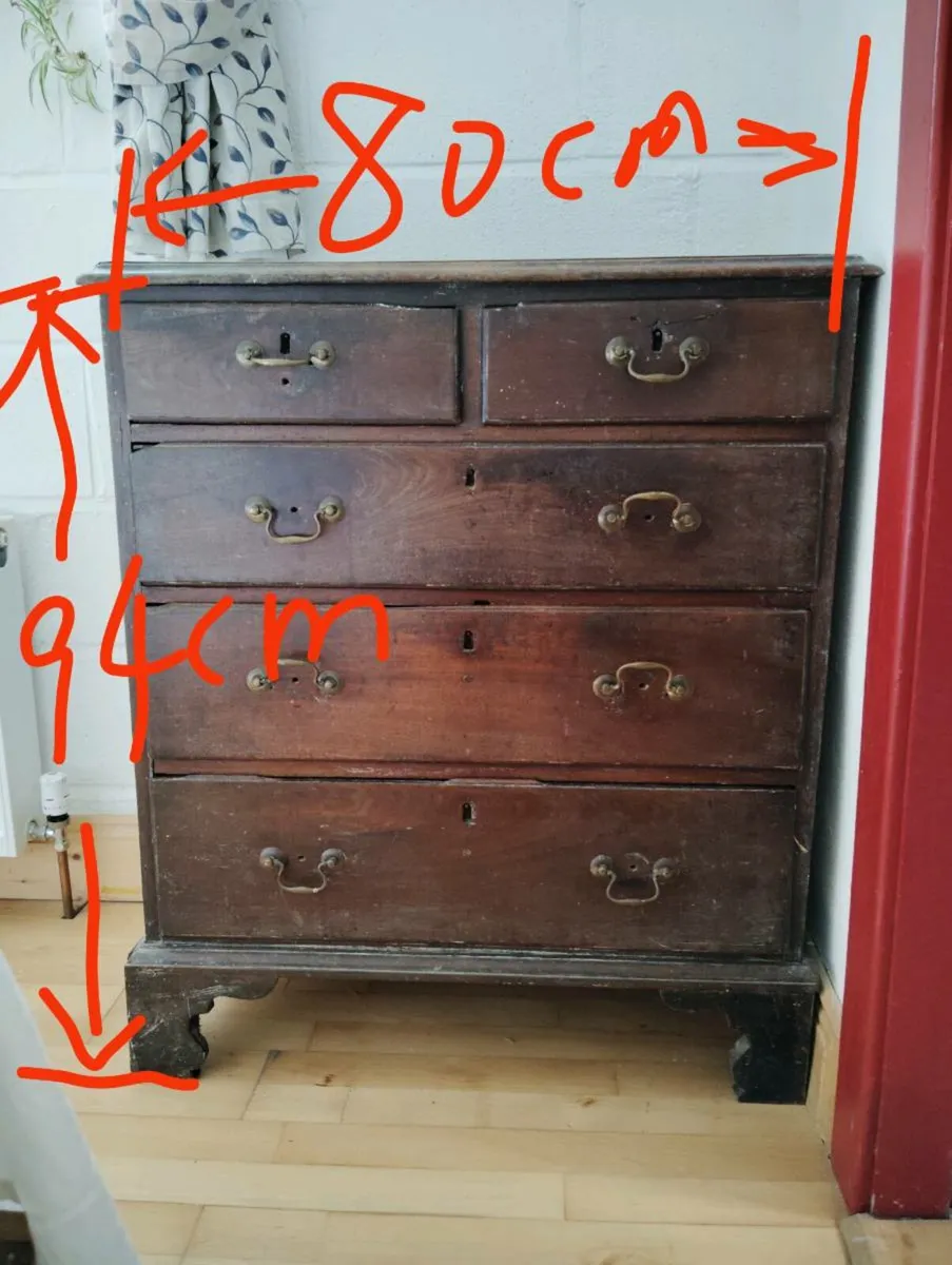 Wooden chest of drawers small - Image 2