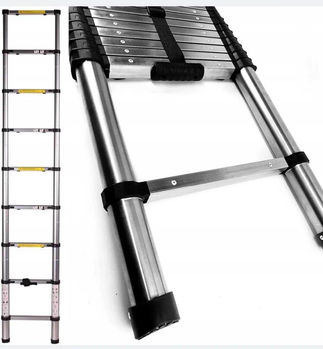 Telescopic folding ladder 2.6 m non-slip stainless - Image 3