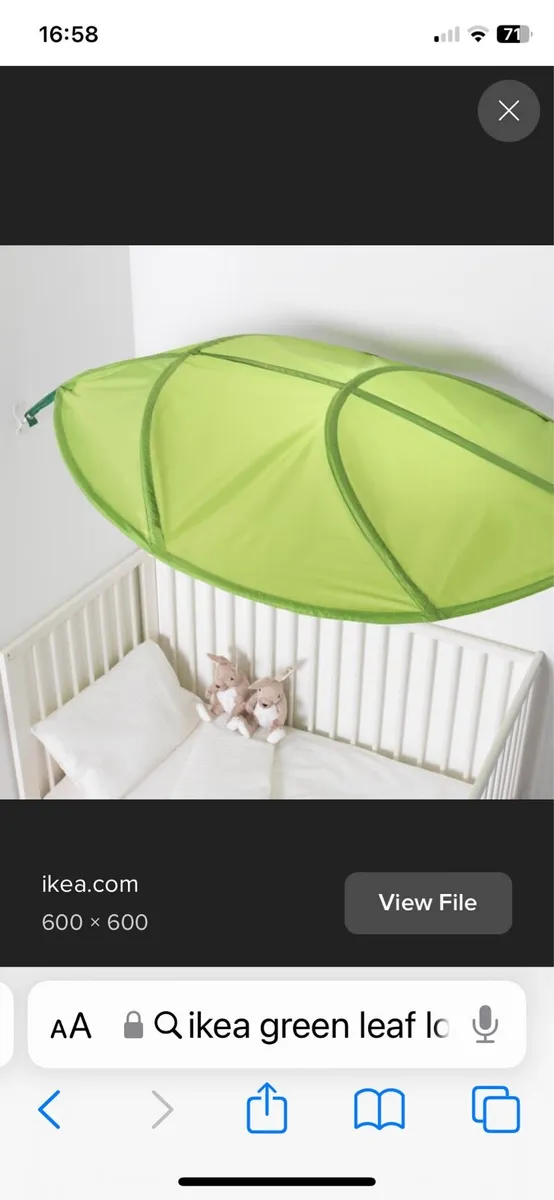 2 x IKEA Leaf Canopies for young child’s bed - Image 1