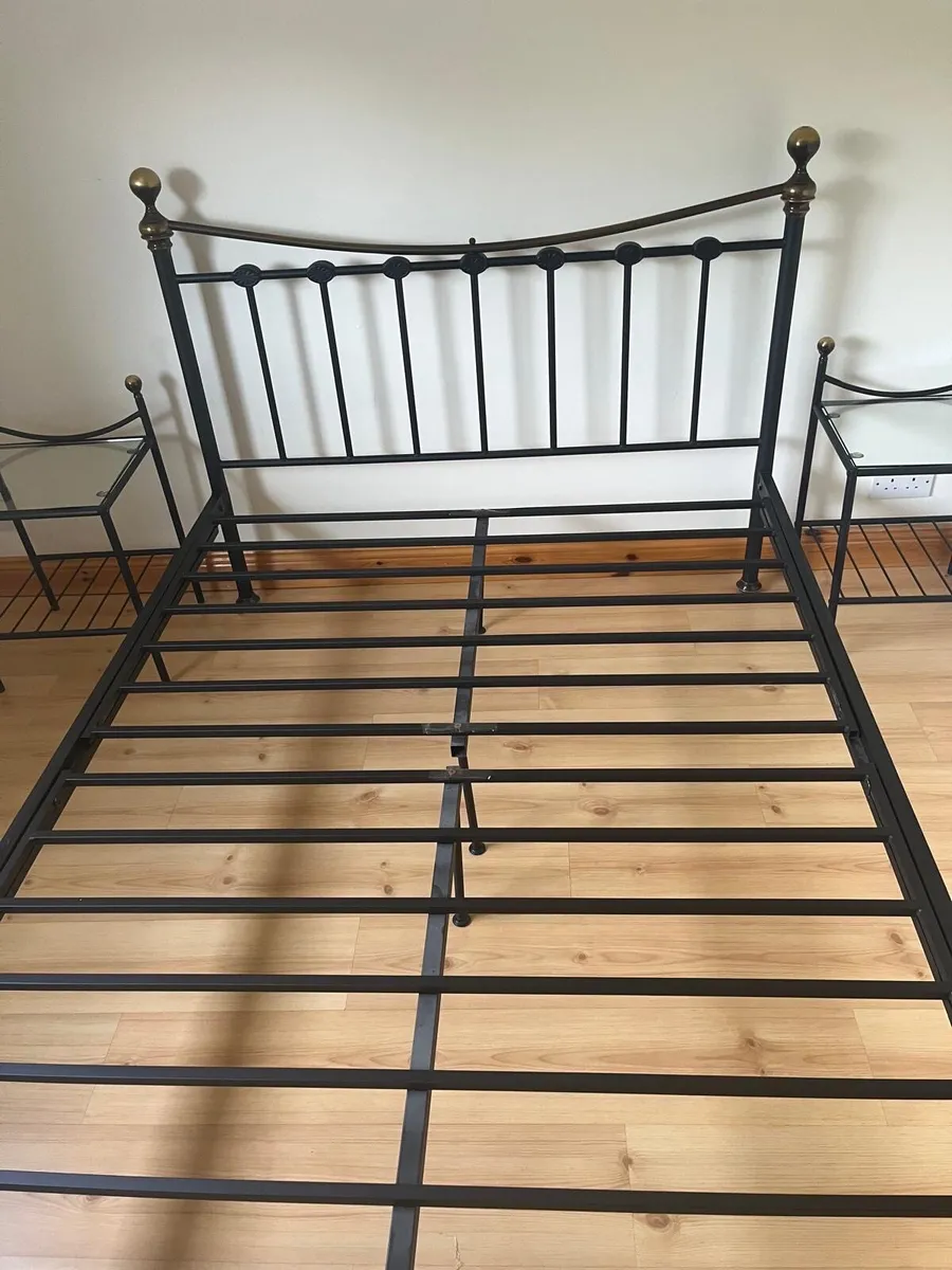 Double bed frame and bedside lockers - Image 2