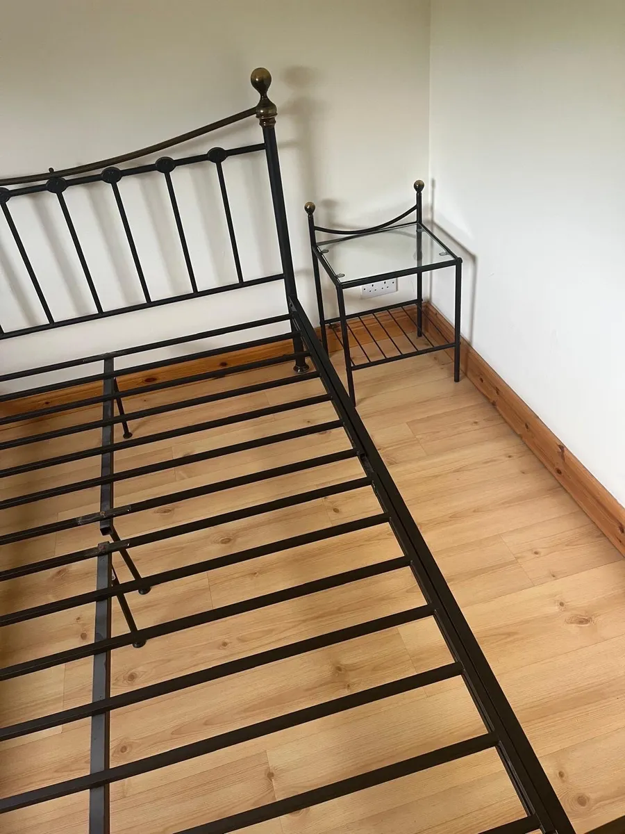 Double bed frame and bedside lockers - Image 3