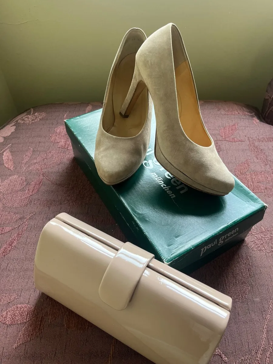 Paul Green suede taupe shoes - Image 1