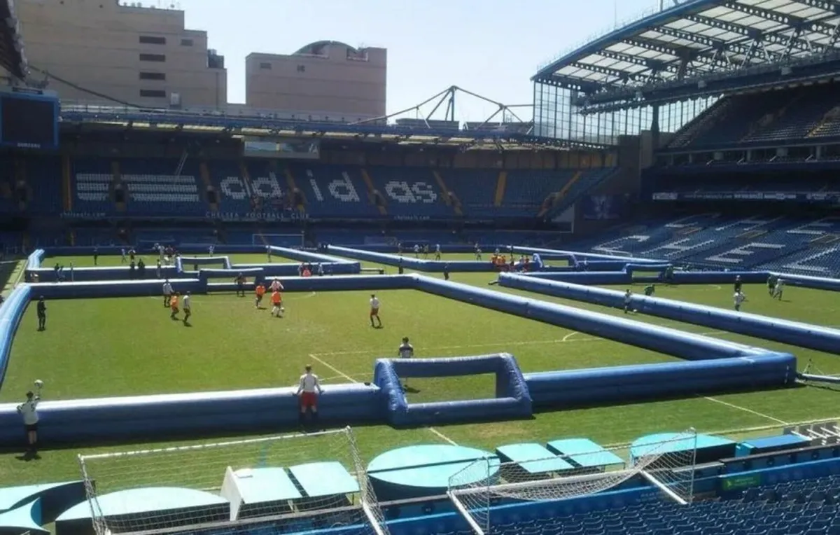 3 x Inflatable Football Pitches & Blowers - Image 3