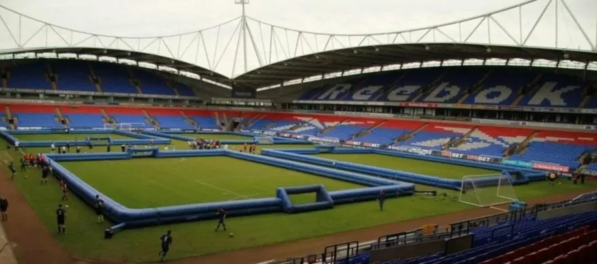 3 x Inflatable Football Pitches & Blowers - Image 1