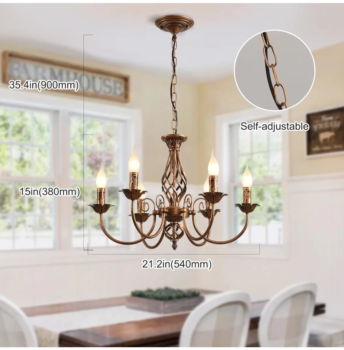 Traditional Country Style Chandelier - Image 2