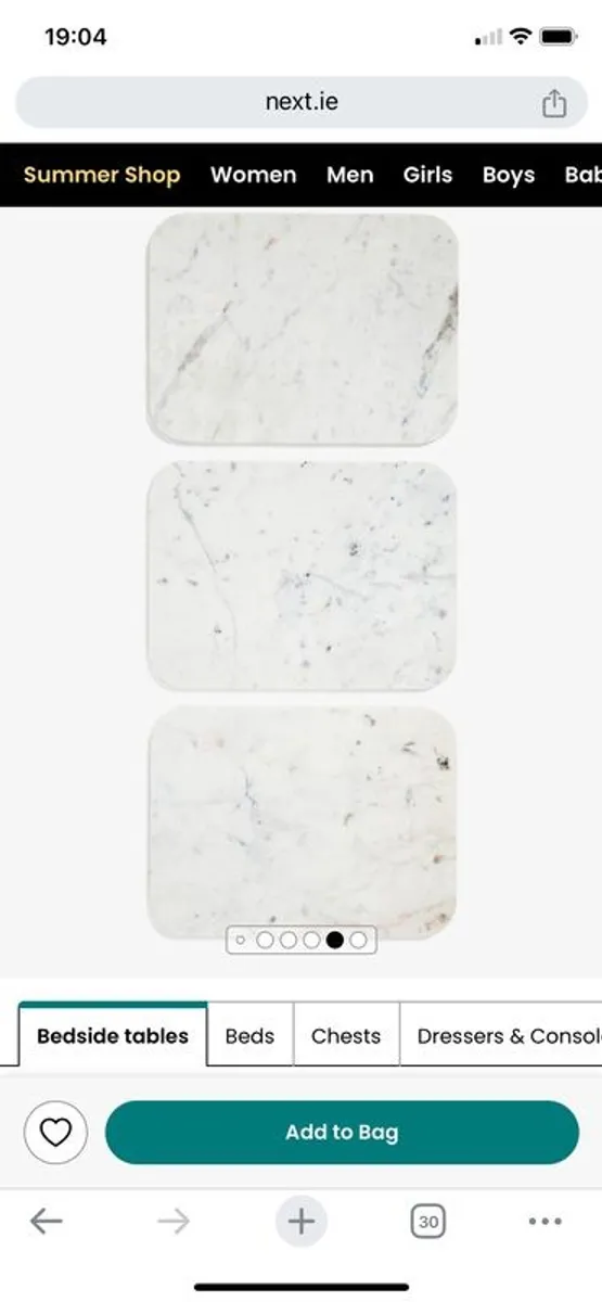 Light Grey Valencia Marble and Mango Wood 2 Drawer Wide - Image 3
