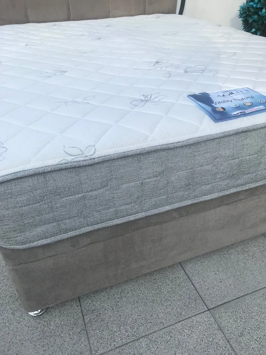 King size divan base ,mattress and headboard - Image 1