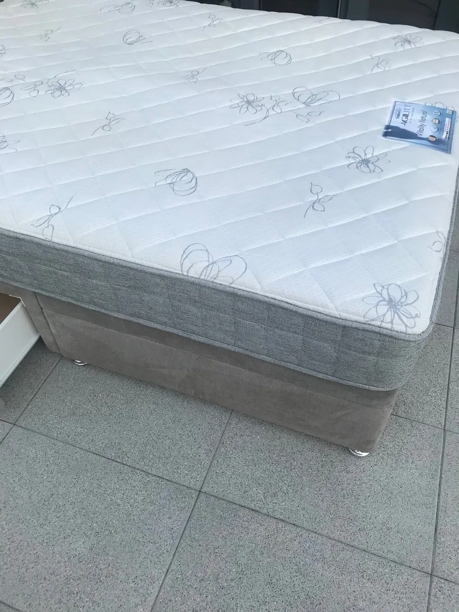 King size divan base ,mattress and headboard - Image 2