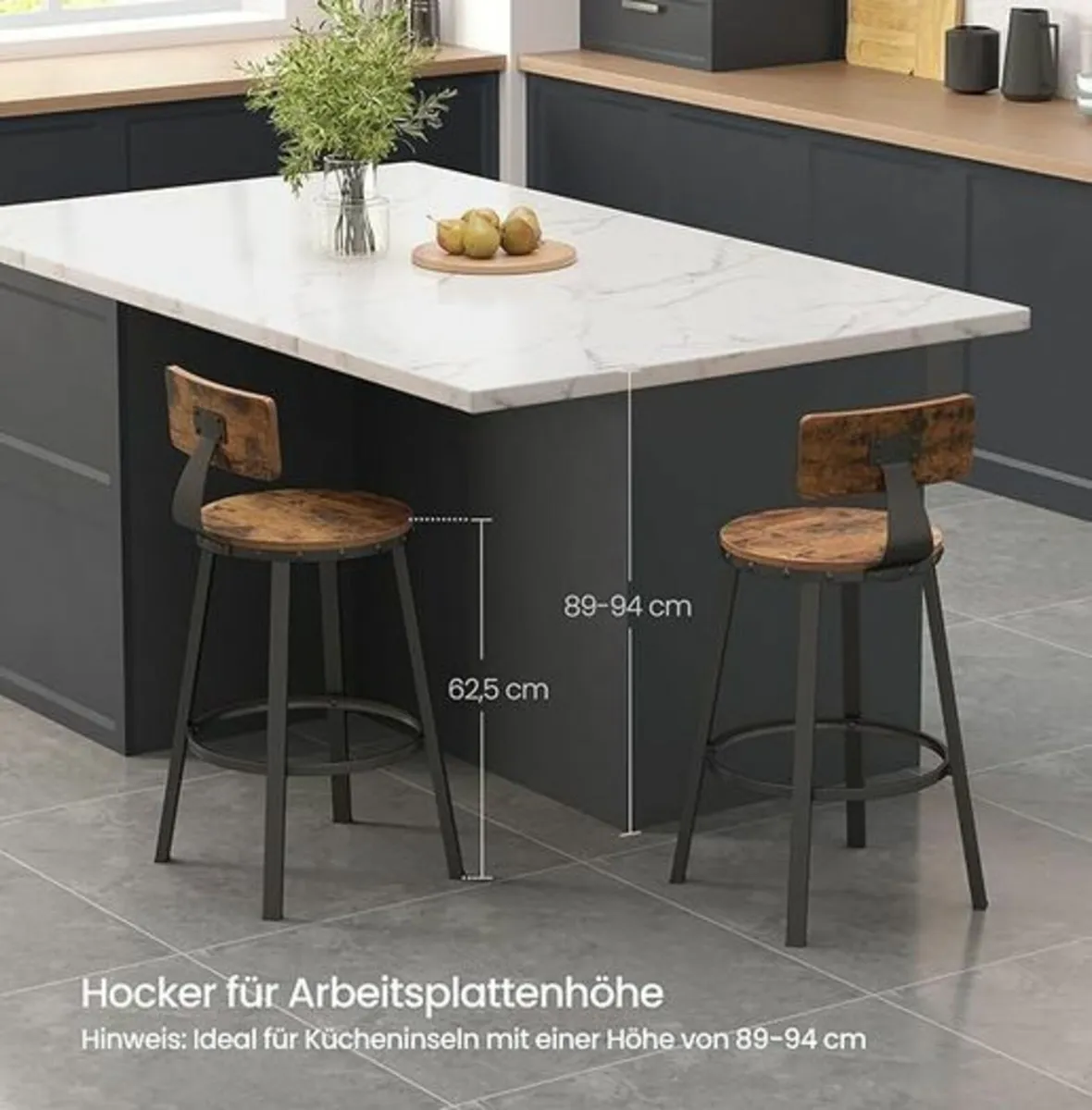 Industrial Bar Stools Set of 2 Vintage Brown and B - Image 3