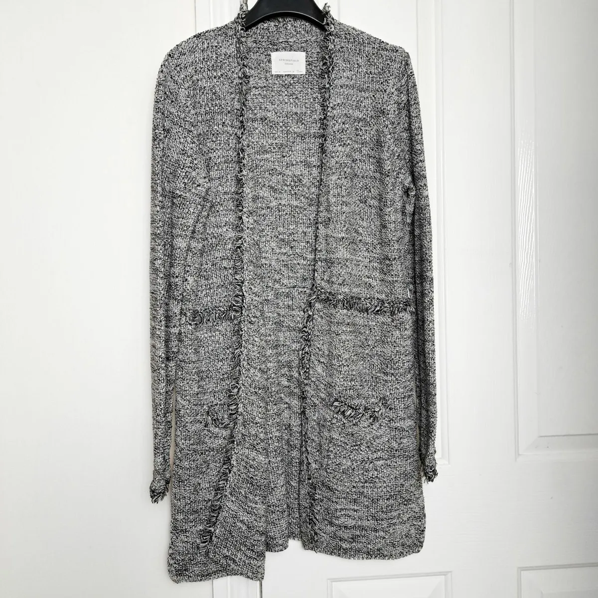 Springfield Black White Knit Cardigan Glitter M - Image 1