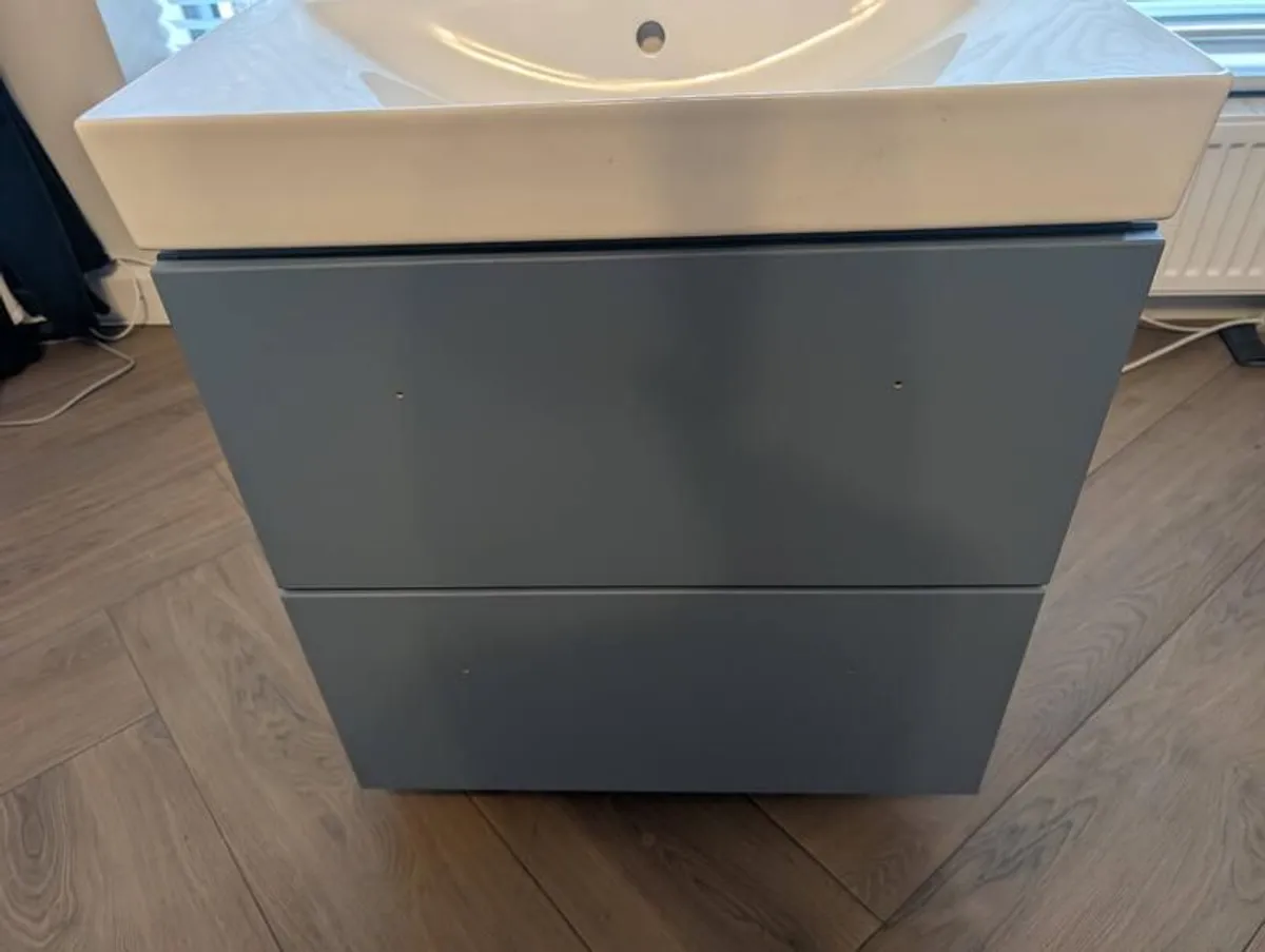 Floating Bathroom Sink - Larca 600 Basin & Wall unit - Image 2