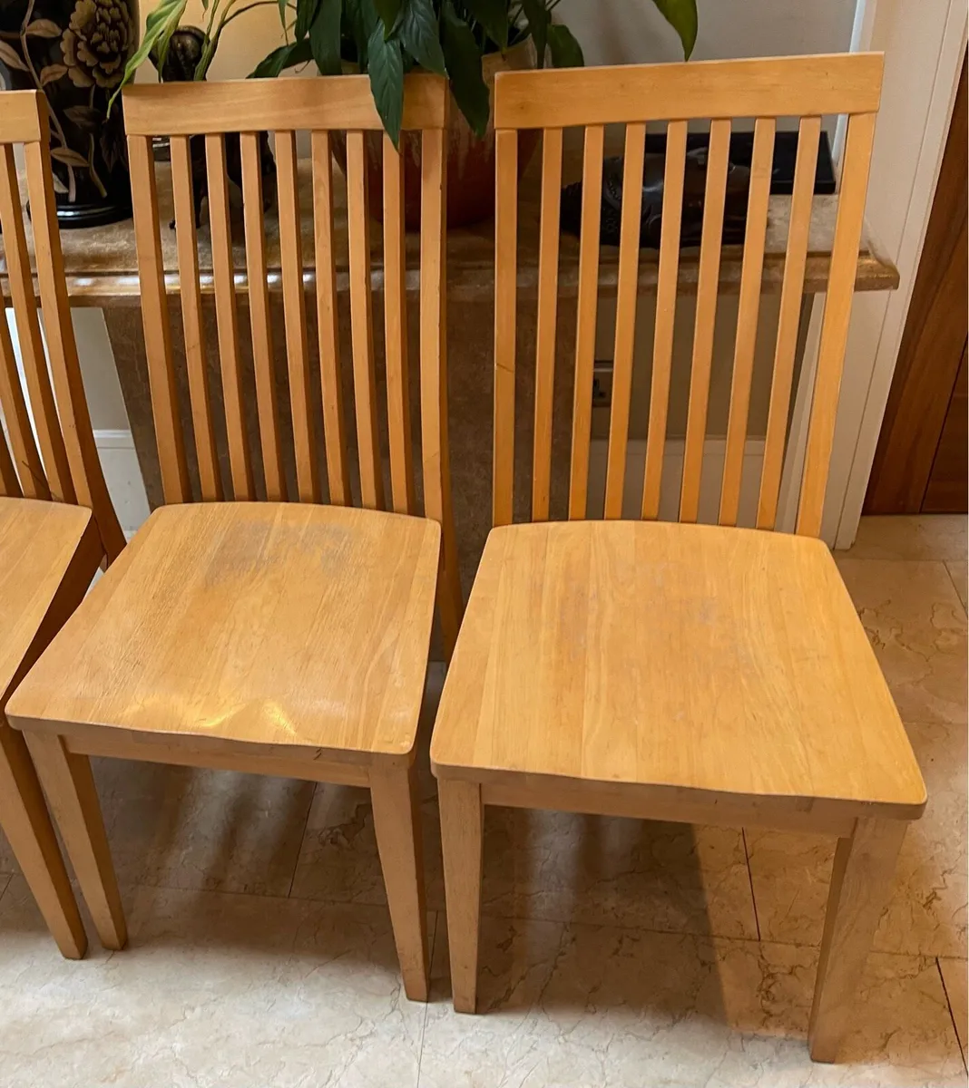 2 x Sturdy Matching Wooden Kitchen Dining Chairs