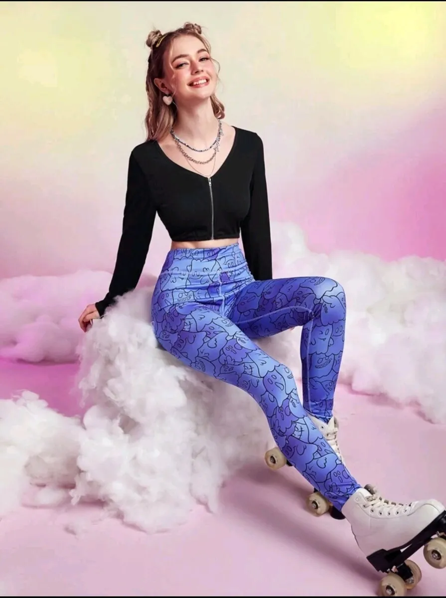 SHEINNeu Allover Print Leggings Size S - Image 1