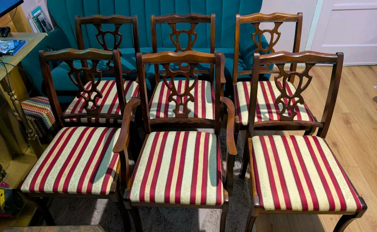 SET OF SIX MAHOGANY FRAME
CHAIRS - Image 1
