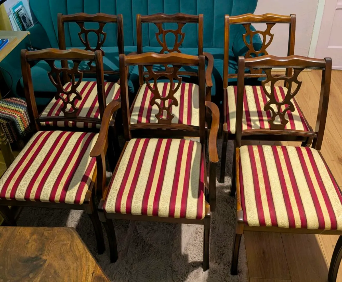 SET OF SIX MAHOGANY FRAME
CHAIRS - Image 4