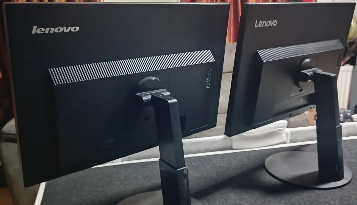 2 x Lenovo 1.5K 24" 1200p Dual LED Monitors - Image 3
