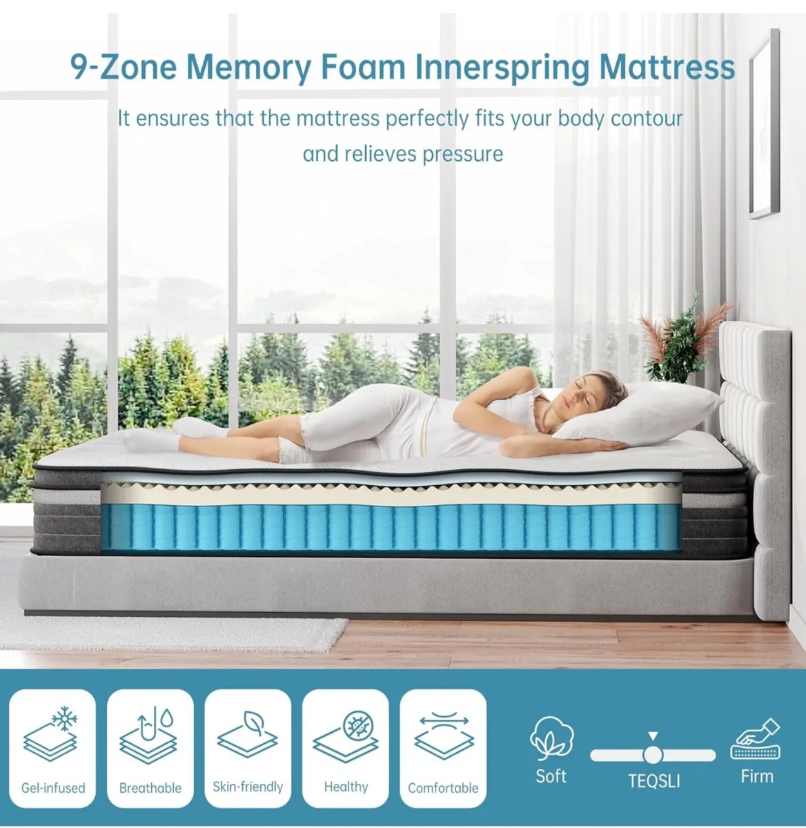 Gel Individually Pocket Sprung Double Mattress 4FT - Image 4