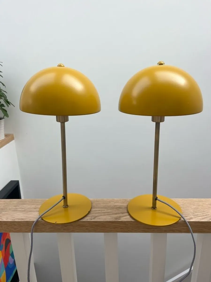 Yellow Table Lamps Pair - Image 1