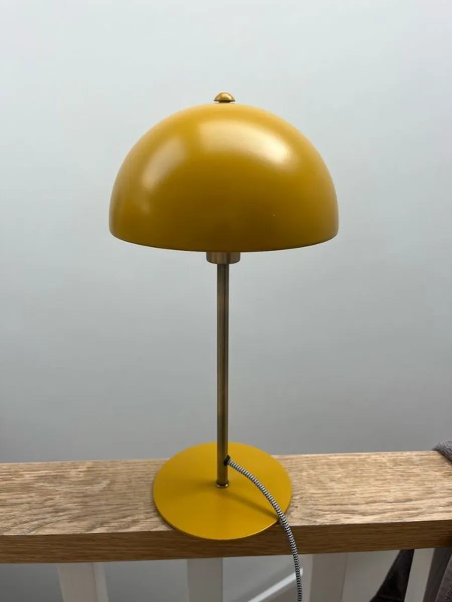 Yellow Table Lamps Pair - Image 2