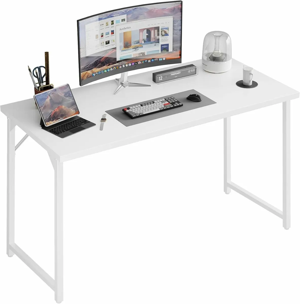 Computer Home Office Desk Gaming 100x50cm White - Image 2