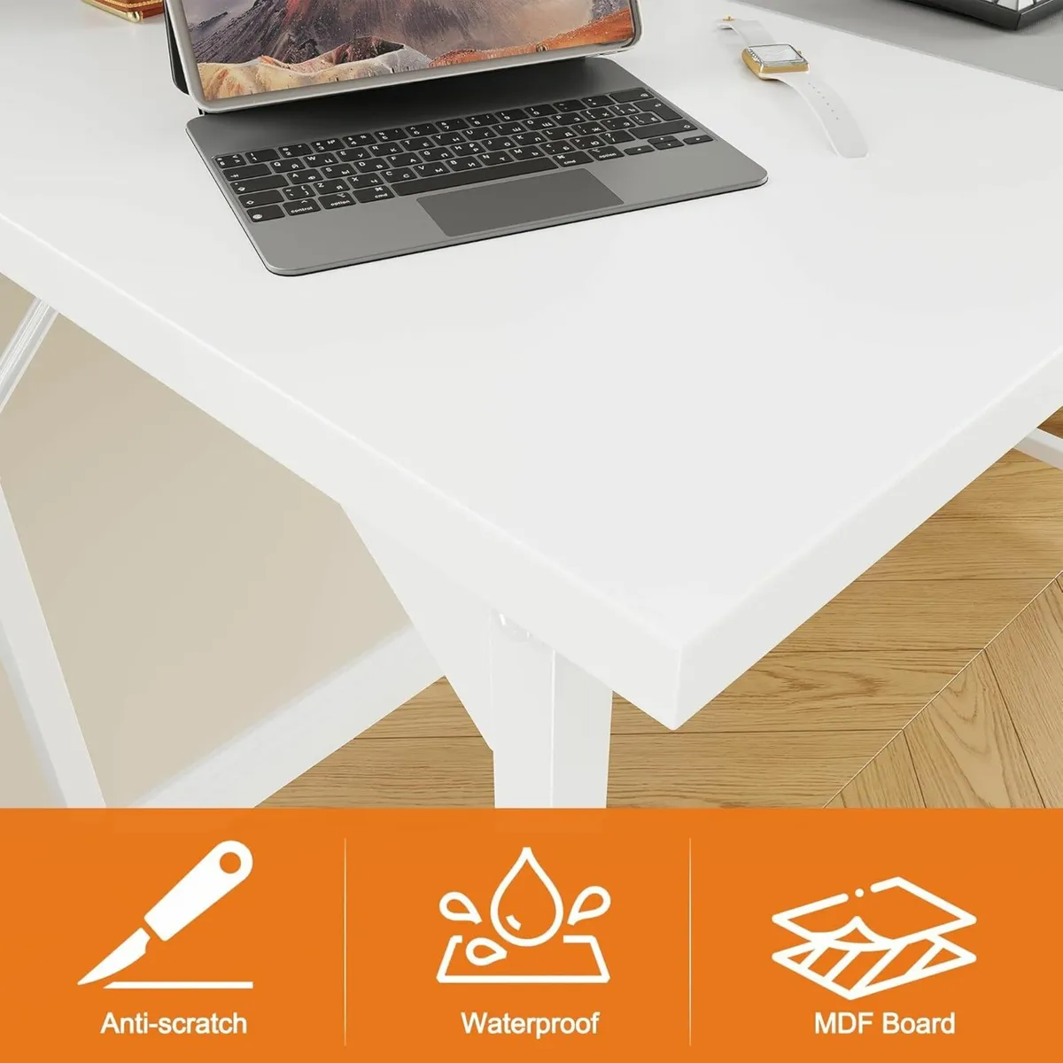 Computer Home Office Desk Gaming 100x50cm White - Image 4