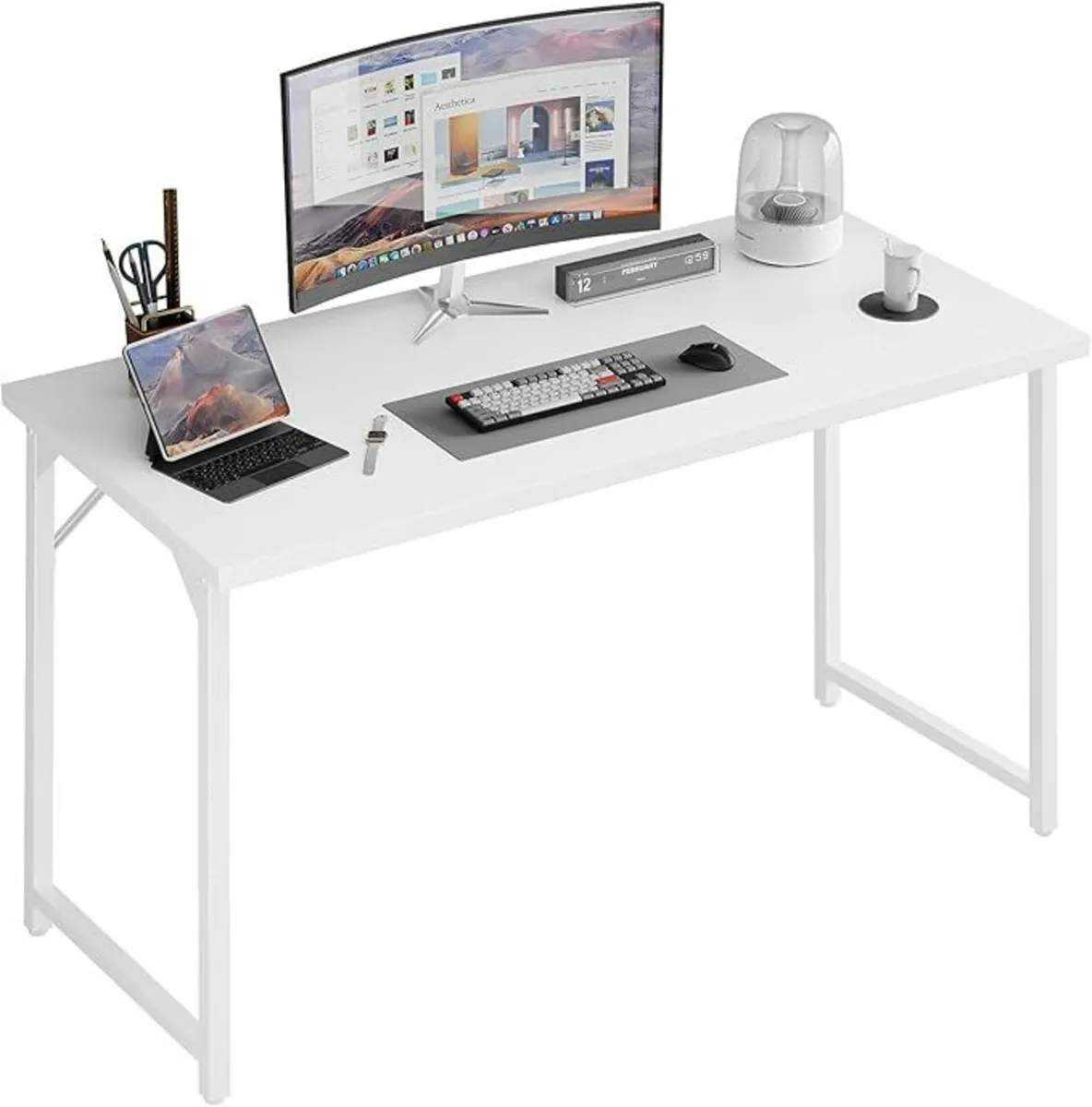 Computer Home Office Desk Gaming 100x50cm White - Image 1