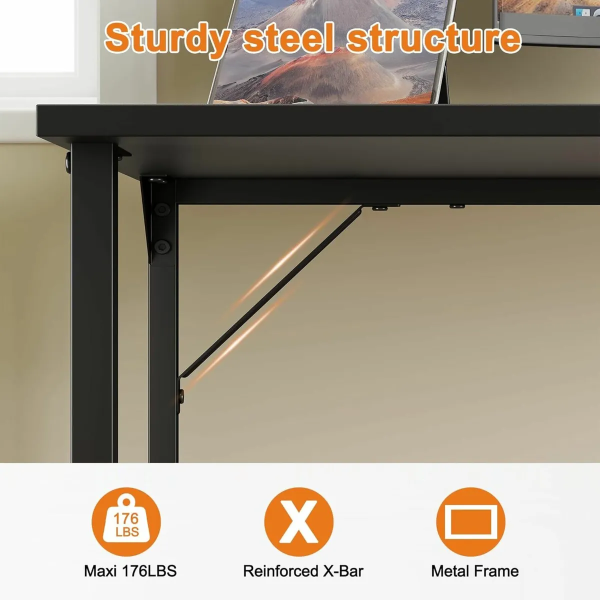Computer Home Office Desk study Black 100x50 cm - Image 4