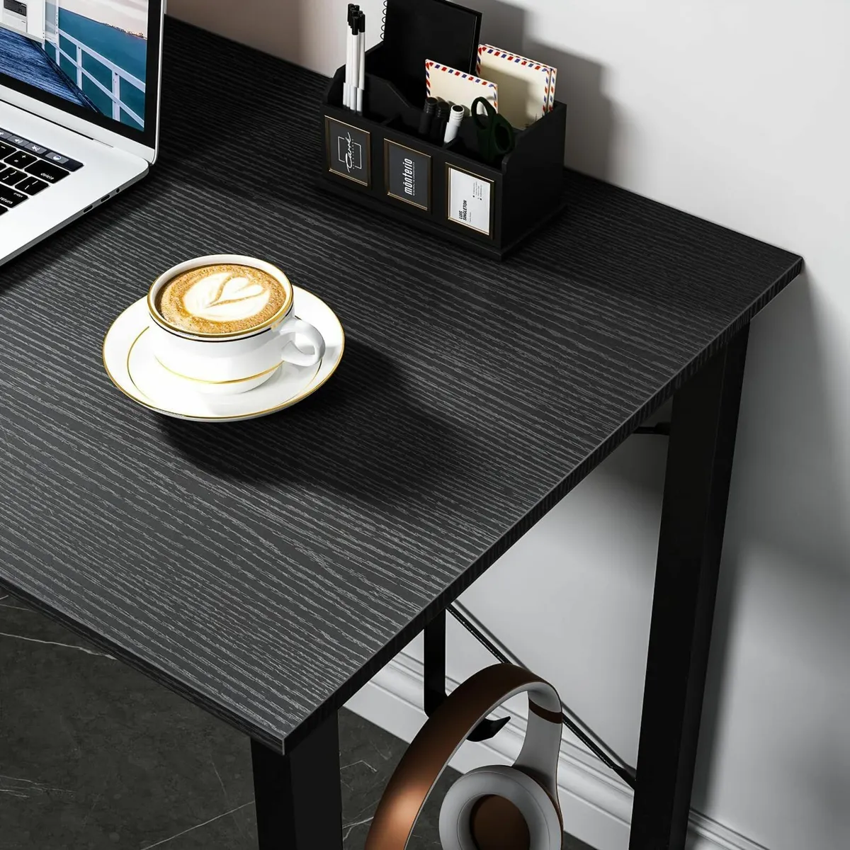 Computer Writing Desk Office Table Black 120x48cm - Image 4