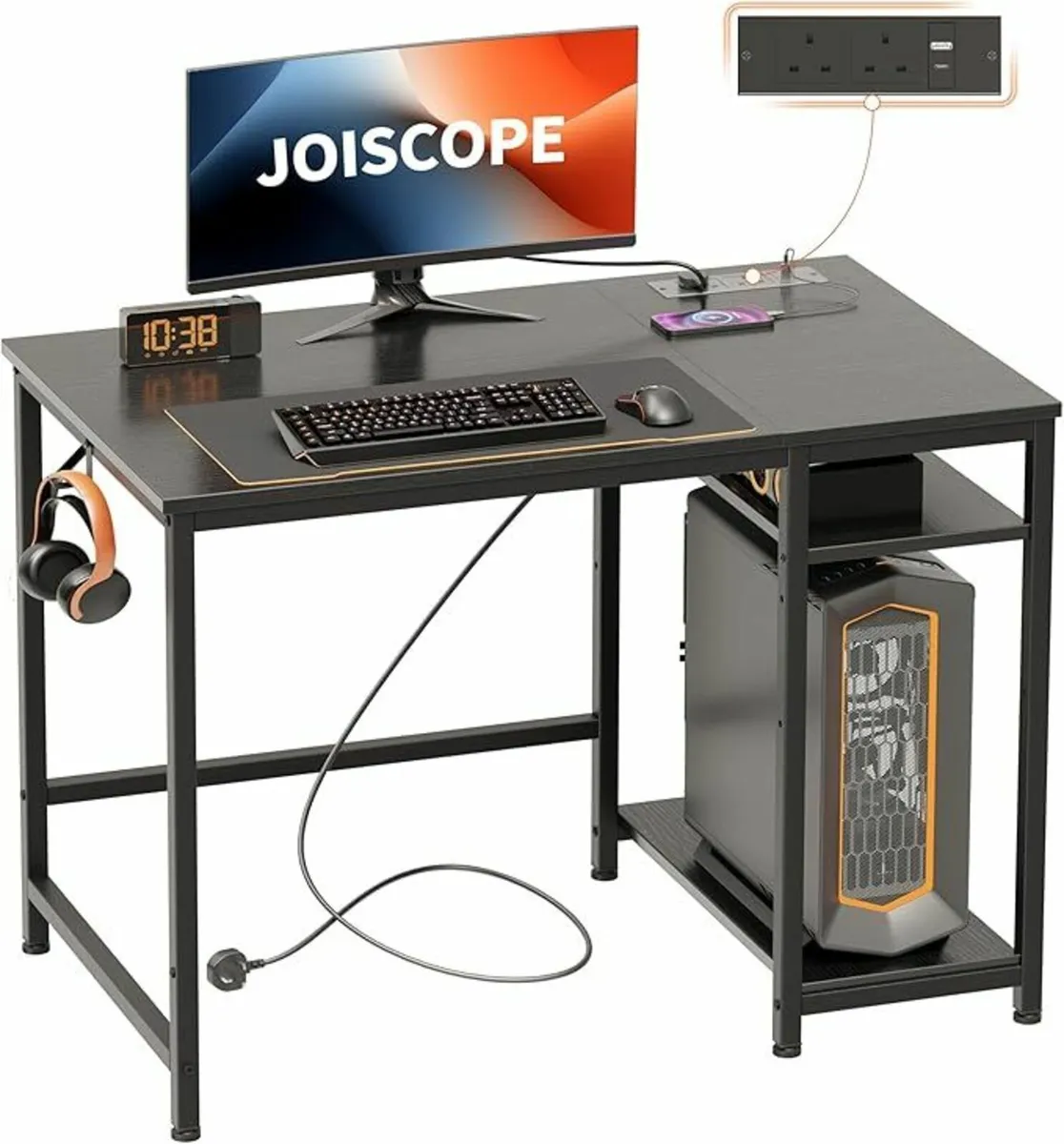 Computer Office Desk 100x50cm Black Gaming Outlets - Image 1