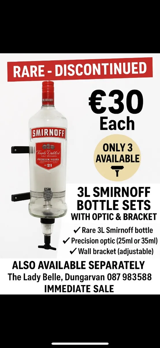 Rare discontinued 3L Smirnoff Vodka Bottle - Image 1