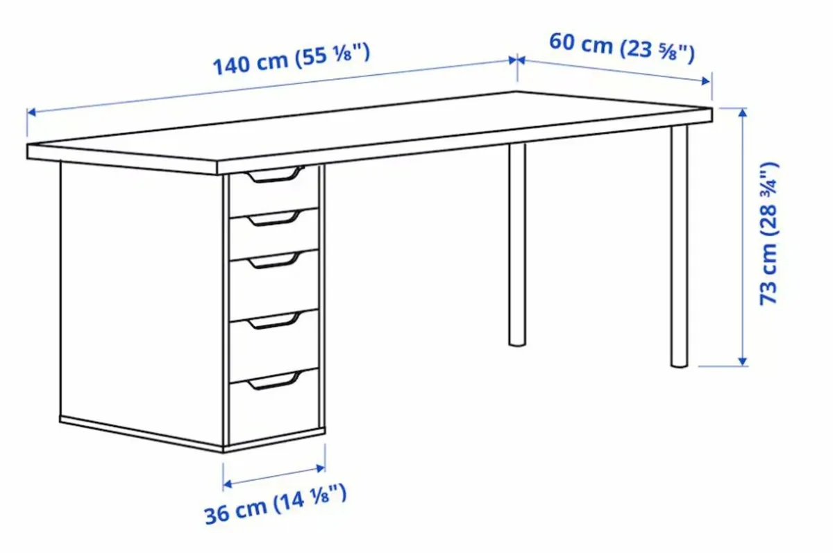 IKEA Office Desk with Drawers - Image 2
