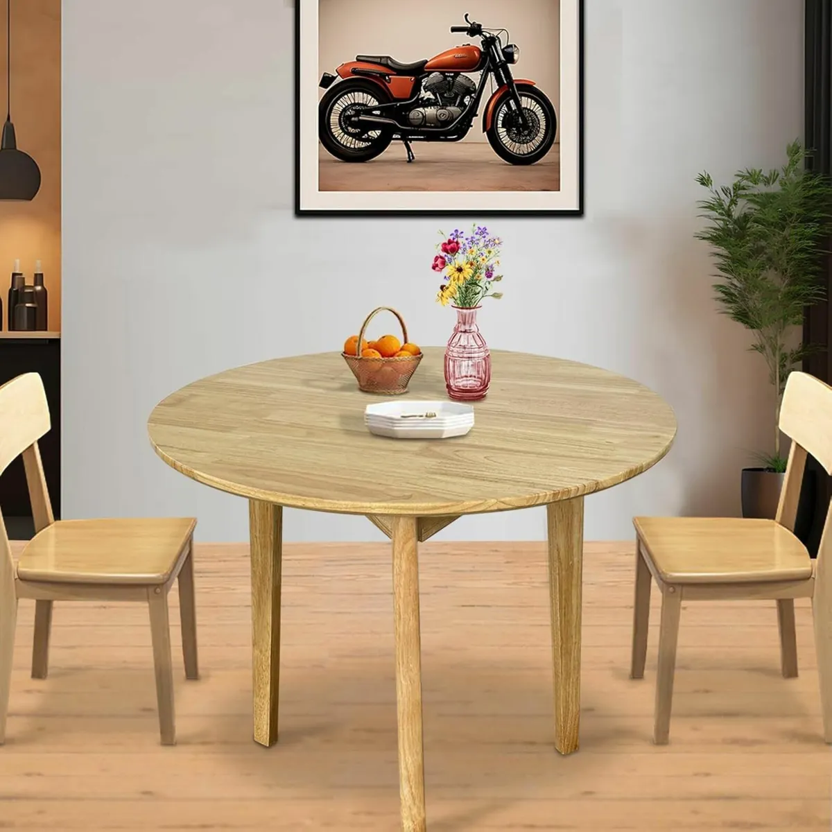 Round Dining Table Solid Wood 90cm (Table only) - Image 1